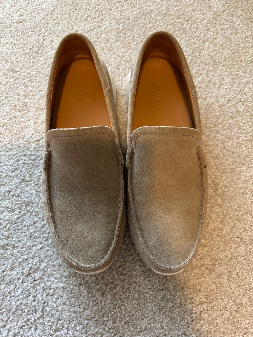 OluKai Men's Suede Slip-On Loafers in Light Brown